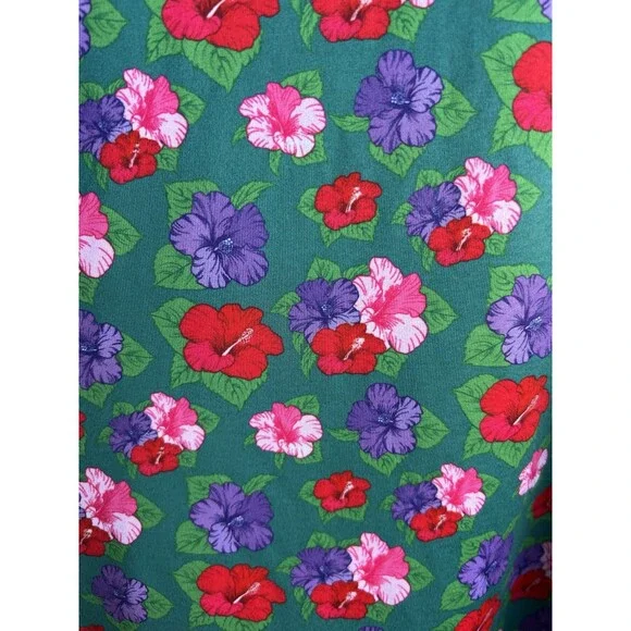 Bite Hard Performance Golf Polo Shirt Mens Medium Green Floral Stretch - Picture 4 of 7